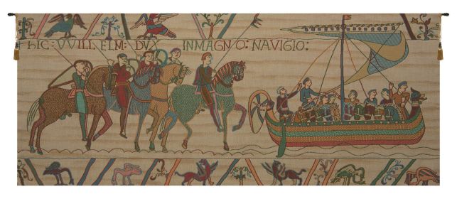William Embarks Without Border French Tapestry (size: H 20" x W 48")