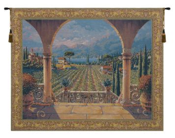 Lakeside Vineyard Belgian Tapestry Wall Art (size: H 64" x W 82")