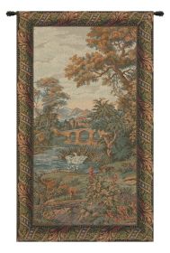 Swan in the Lake Vertical Italian Wall Tapestry (size: H 30" x W 18")