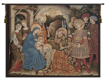 Adoration Palla Strozzi Italian Wall Tapestry (size: H 42" x W 52")