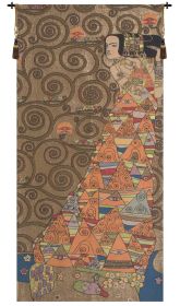 L'Attente Klimt a Droite Or French Tapestry (size: H 58" x W 28")