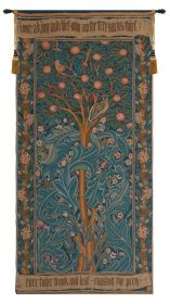 Woodpecker with Verse French Tapestry (size: H 40" x W 19")