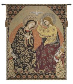 Madonna's Coronation Italian Wall Tapestry (size: H 32" x W 24")