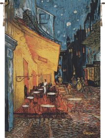 Cafe Terrace at Night by Van Gogh European Tapestry (size: H 28" x W 20")