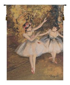 Two Dancers On Stage by Degas European Tapestry (size: H 26" x W 17")