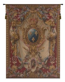 Grandes Armoiries Red French Tapestry (size: H 58" x W 44")