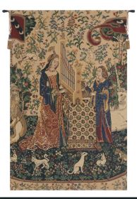 Lady and the Organ, Beige  Tapestry (size: H 33" x W 21")