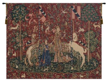 Taste Lady and Unicorn Tapestry (size: H 33" x W 43")