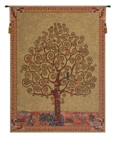 Klimt's Tree Of Life Tapestry (size: H 21" x W 18")