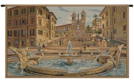 Piazza di Spagna Italian Wall Tapestry (size: H 16" x W 25")