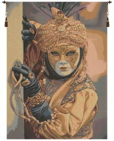 Mask on the Foreground Italian Wall Tapestry (size: H 54" x W 39")