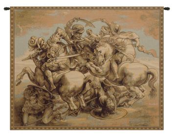 The Battle of Anghiari Italian Wall Tapestry (size: H 12" x W 19")