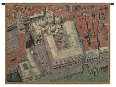 Venice from Above Italian Wall Tapestry (size: H 24" x W 34")
