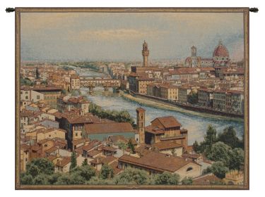 View of Florence and the Arno Italian Wall Tapestry (size: H 26" x W 32")