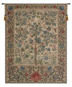 The Tree of Life Beige Tapestry (size: H 57" x W 43")
