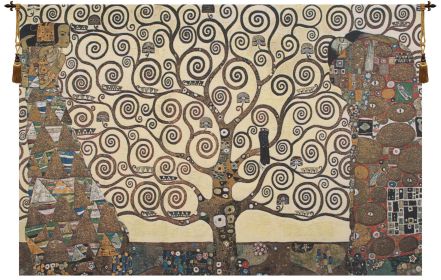Lebensbaum- Kiss Belgian Tapestry Wall Art (size: H 17" x W 26")