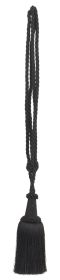 Chelsea Black Tapestry Tassel (size: H 24" x W 3")