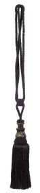 Elegance Black Tapestry Tassel (size: H 30" x W 3")
